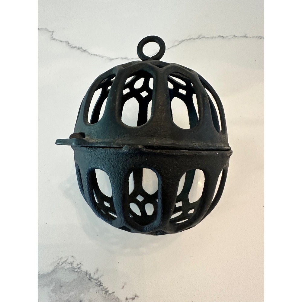 Vintage Style Cast Iron String Twine‎ Holder Dispenser Black Metal Sphere Ball